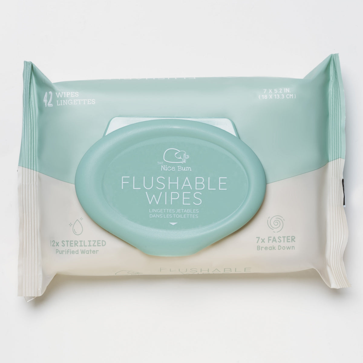 Nice Bum flushable wipes with ultra-pure EDI water, biodegradable and plant-based